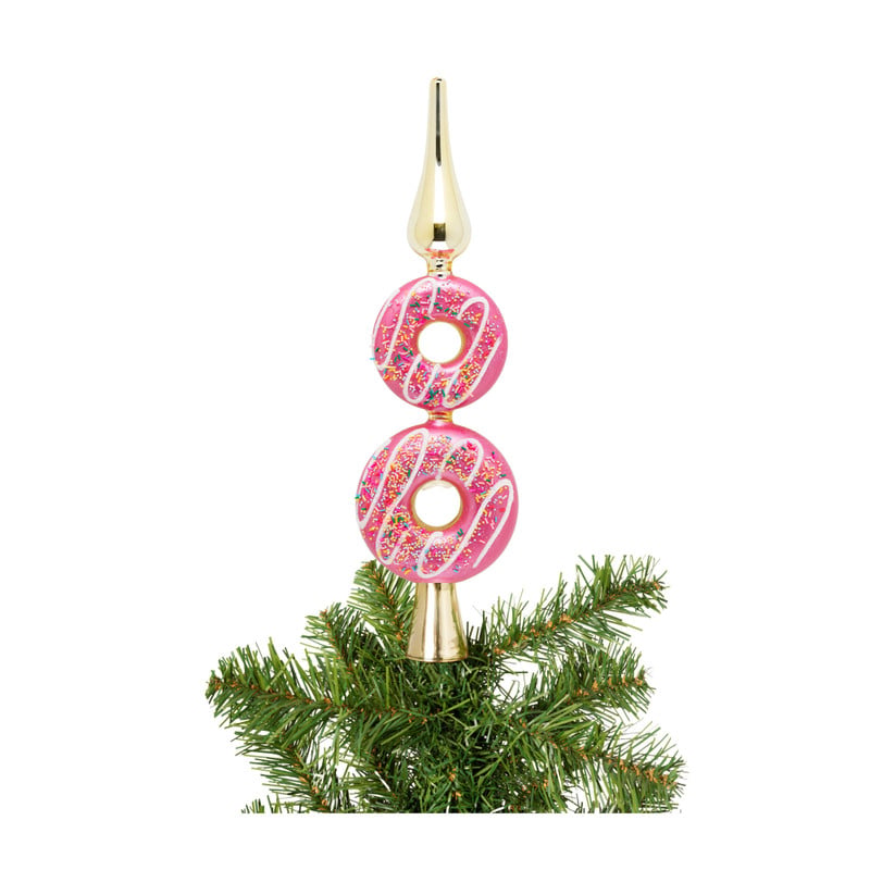 Piek donut - roze/goudkleurig - 10x3.5x31 cm