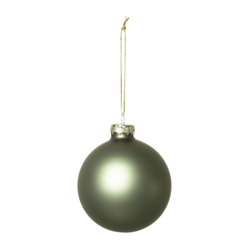 Kerstbal - mat groen - ø8 cm