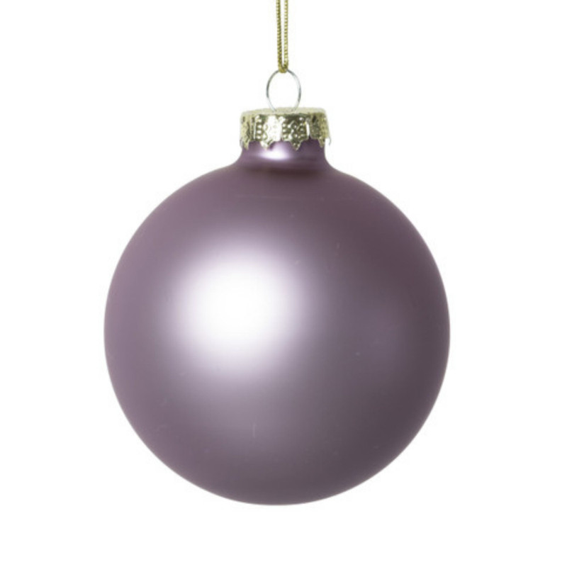 Kerstbal mat paars - 8 cm