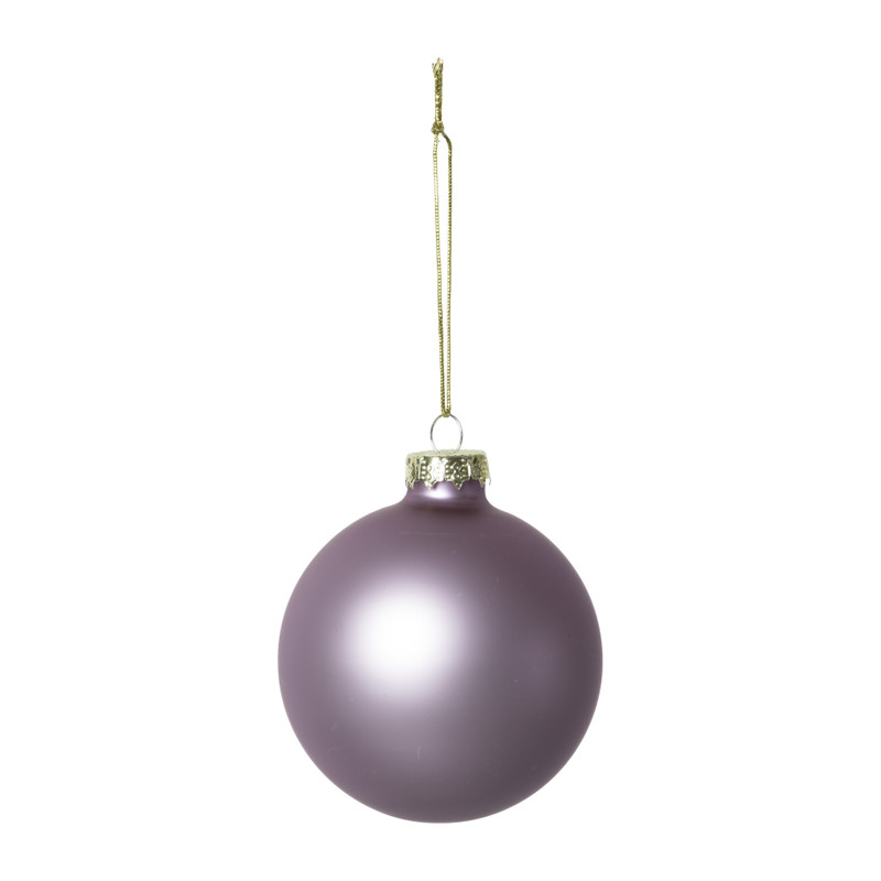 Kerstbal mat paars - 8 cm