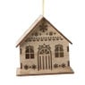 Kersthanger houten huisje - 8.5x6x8.3 cm  