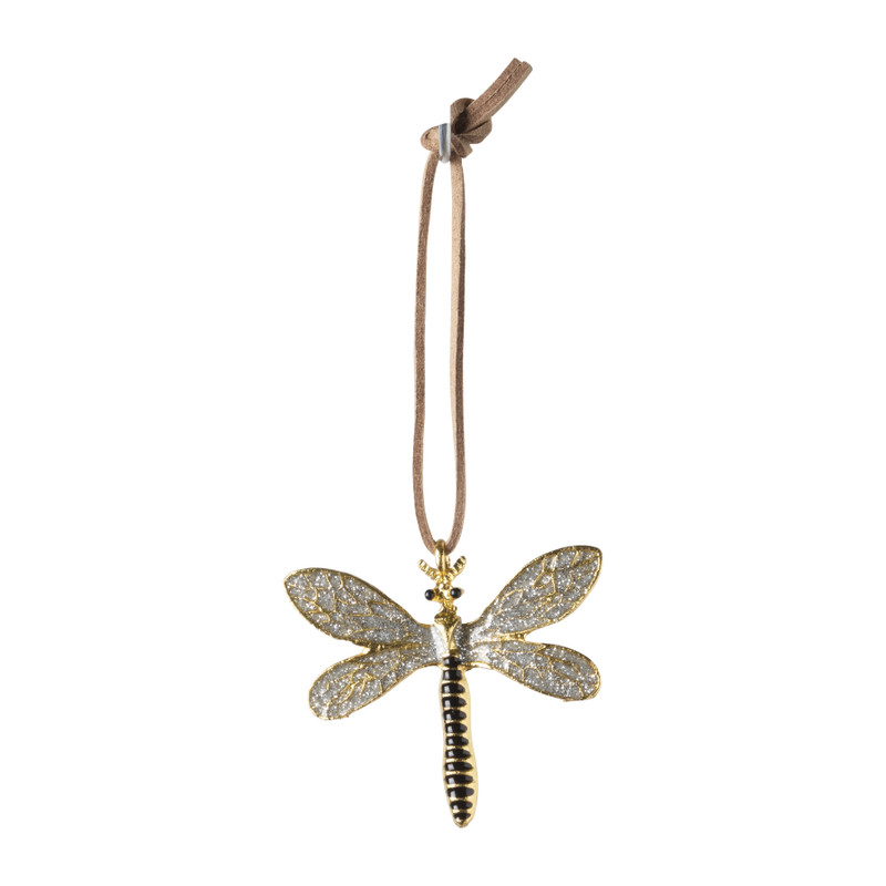 Kersthanger libelle - goud - 6x5 cm 