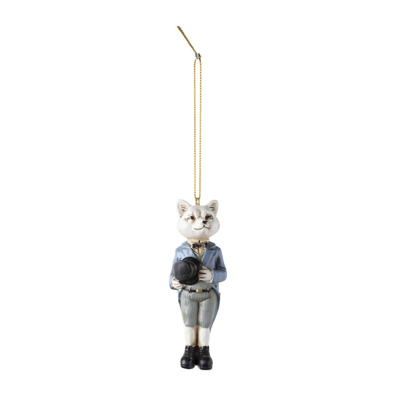 Kersthanger hond in pak - blauw 