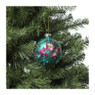 Kerstbal geborduurde bloemen - groen  