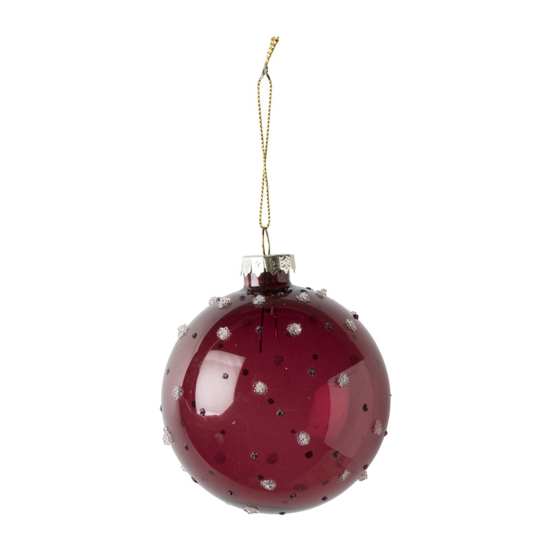 Kerstbal met stippen - paars 
