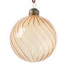 Kerstbal gedraaid glas - geel 