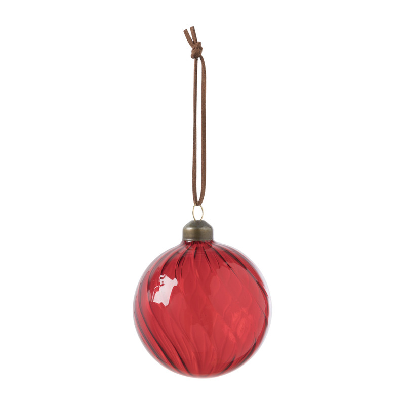 Kerstbal gedraaid glas - rood 