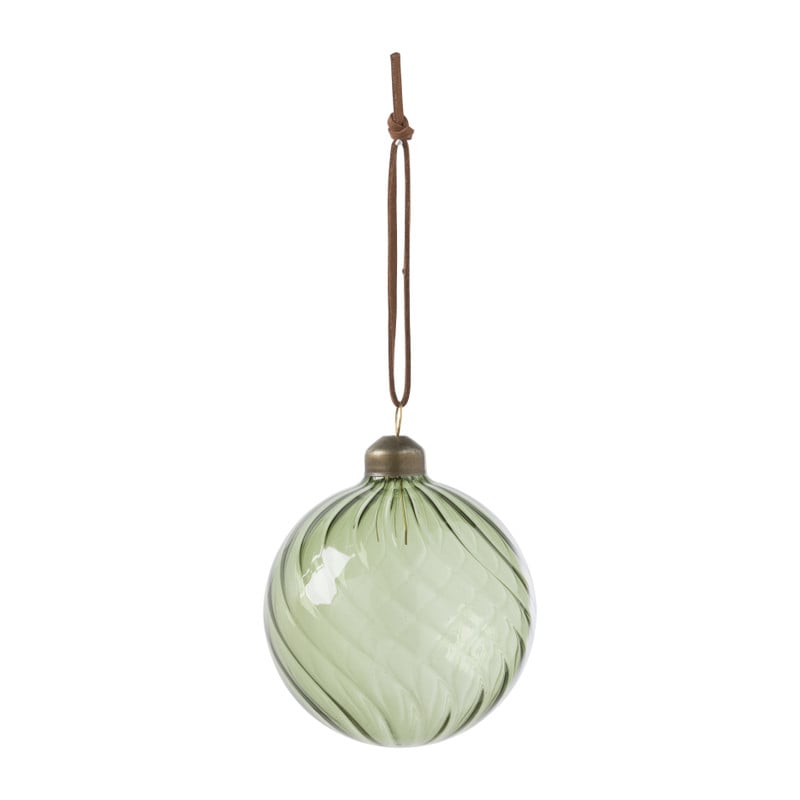 Kerstbal gedraaid glas - groen
