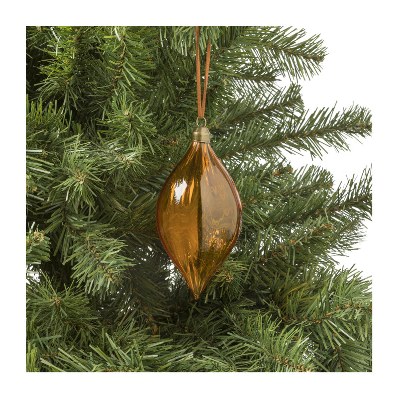 Kerstbal druppel - oranje
