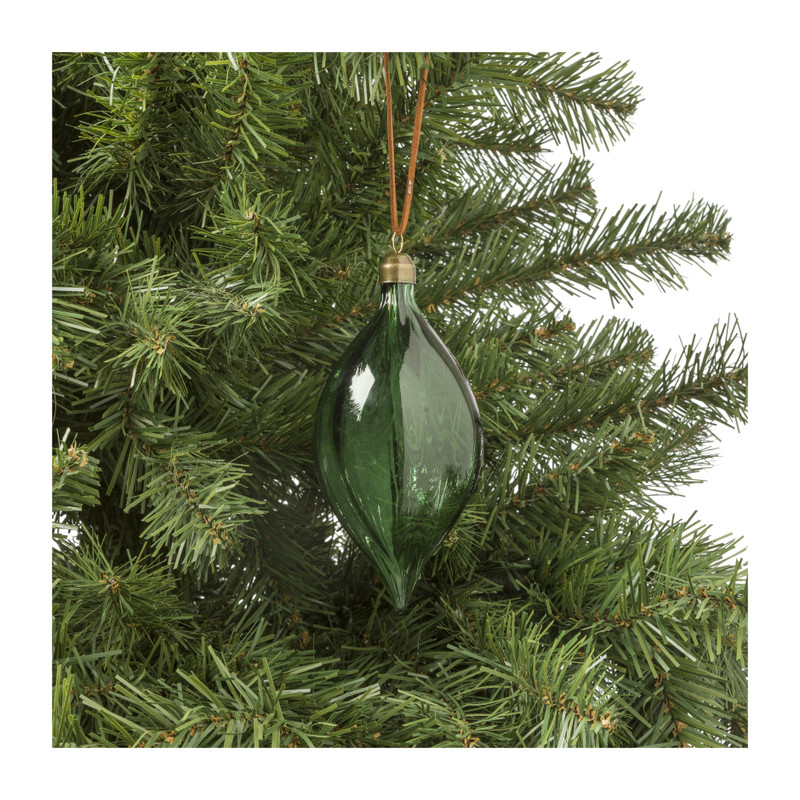 Kerstbal druppel - donkergroen