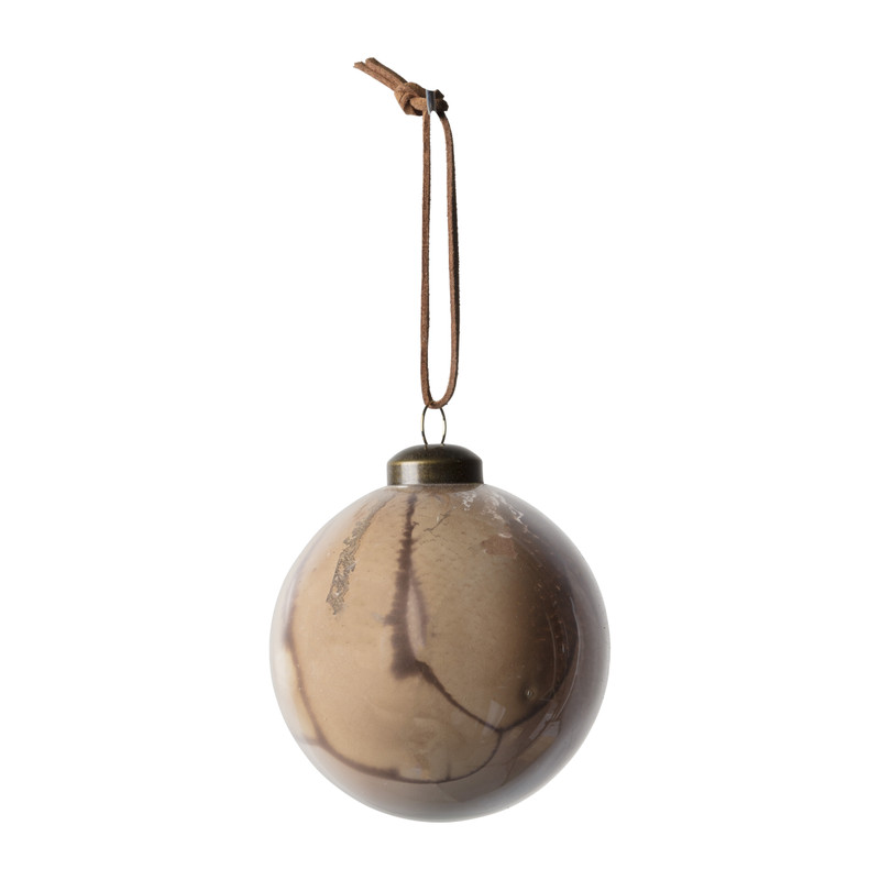 Kerstbal - bruin - ⌀8 cm 