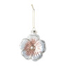 Kersthanger bloem - wit/roze - 8x9 cm