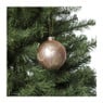Kerstbal met bloemen - mat roze - ⌀8 cm 