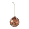 Kerstbal bloemetjes - oranje - ⌀8 cm 