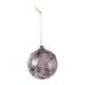 Kerstbal bloemetjes - paars - ⌀8 cm 