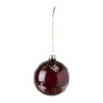Kerstbal bloemetjes - rood - ⌀8 cm 
