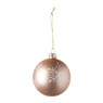 Kerstbal sneeuwvlok - roze - ⌀8 cm