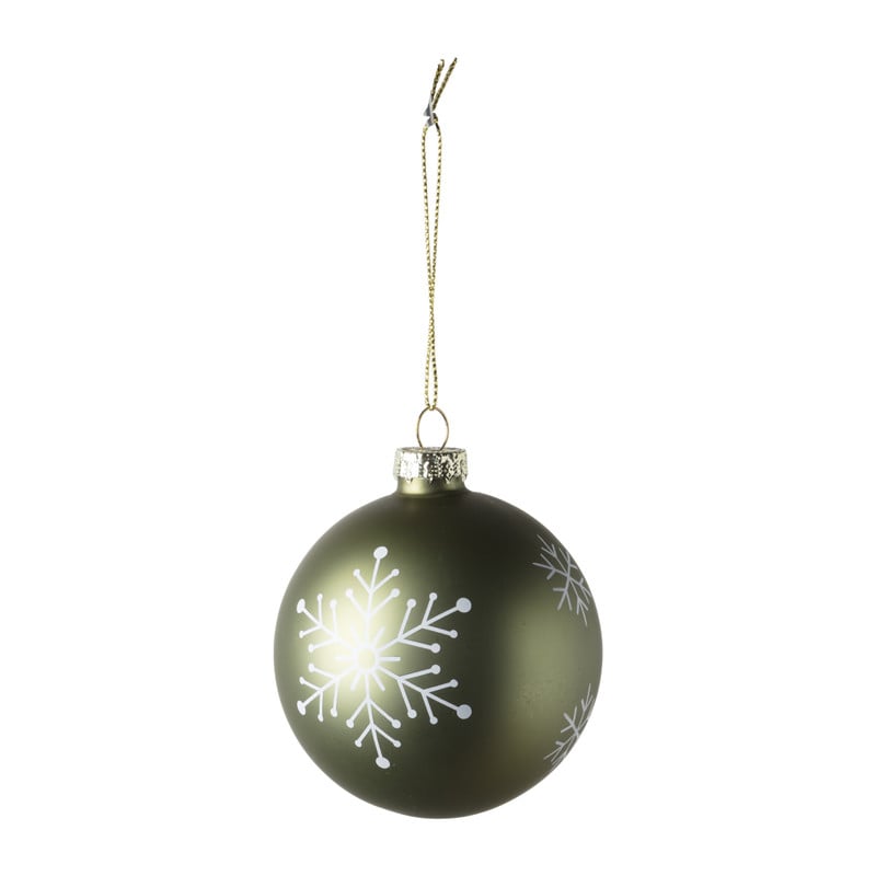 Kerstbal sneeuwvlok - groen - ⌀8 cm