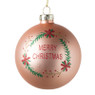 Kerstbal merry christmas - roze - ⌀8 cm