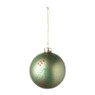 Kerstbal blaadjes - groen - ⌀8 cm