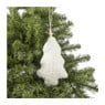 Kersthanger teddy kerstboom - wit - 15x2.5x26.5 cm