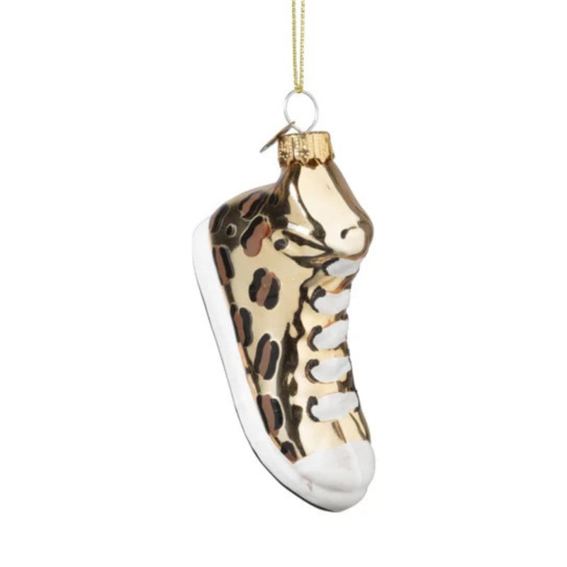 Kersthanger sneaker panterprint - glas - 4.5x8.6x4 cm