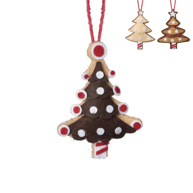 Kersthanger kerstboom - diverse varianten - 13x7.5x1 cm
