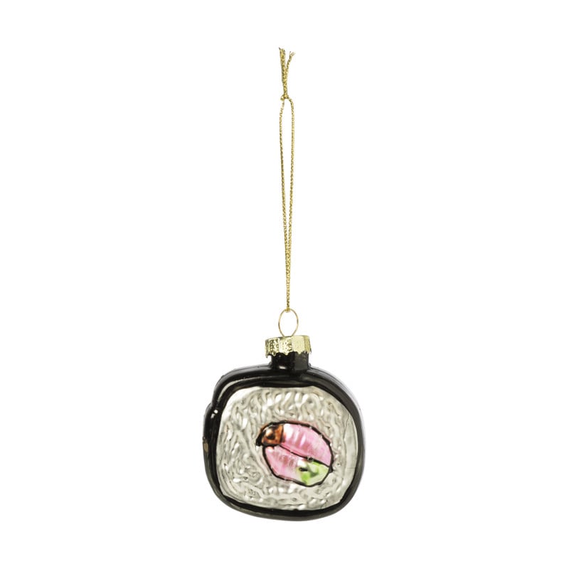 Kersthanger sushi - zwart/wit -6x6.5x2.4 cm