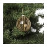 Kerstbal streep - goud met zwart -ø8 cm 