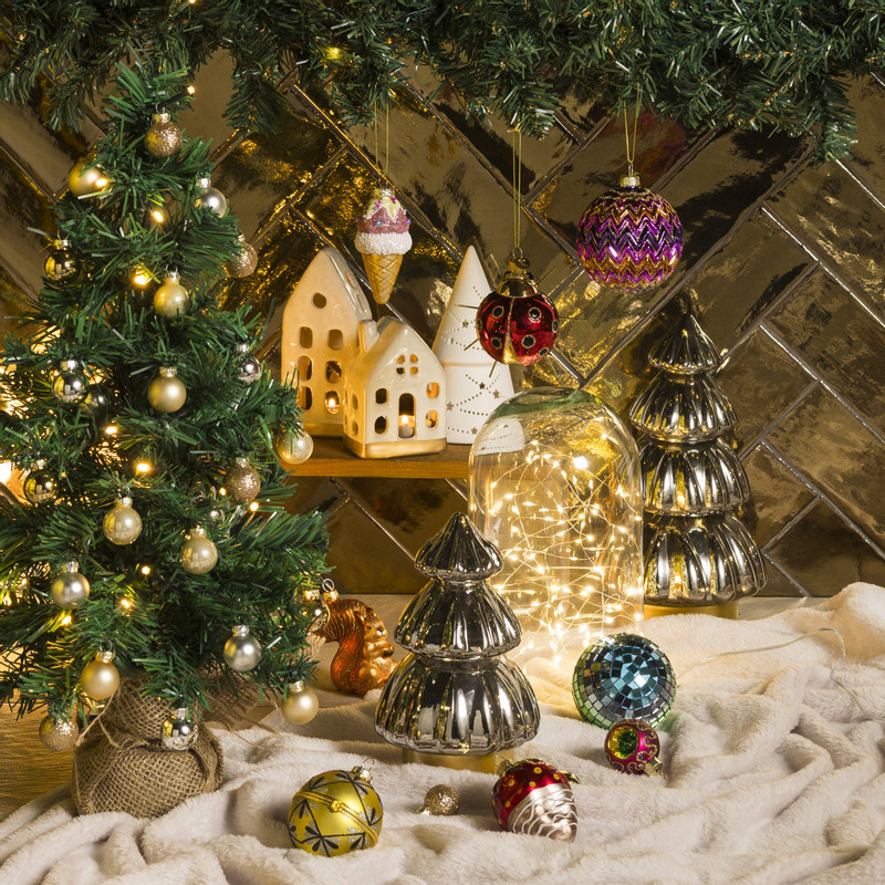 Kerstbal boho mini - diverse varianten - ø4 cm