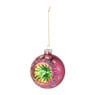 Kerstbal boho - roze - ø8 cm