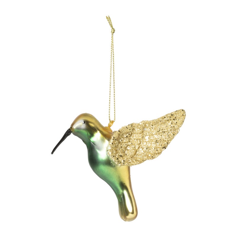 Kersthanger vogel - goud