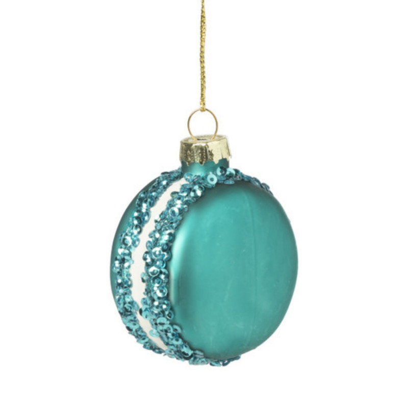 Kersthanger macaron - diverse kleuren - ø6x6.5 cm