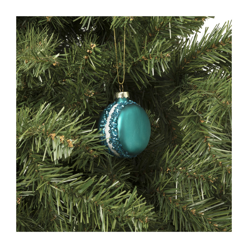 Kersthanger macaron - diverse kleuren - ø6x6.5 cm