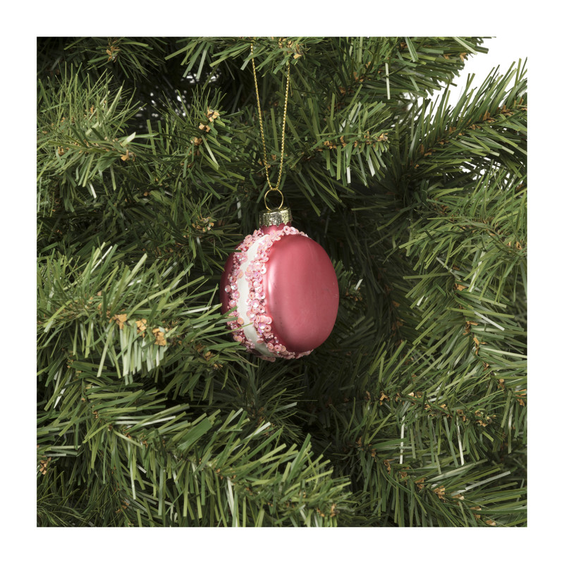 Kersthanger macaron - diverse kleuren - ø6x6.5 cm