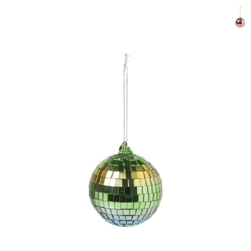 Kersthanger discobal boho - diverse kleuren - ø8x8 cm