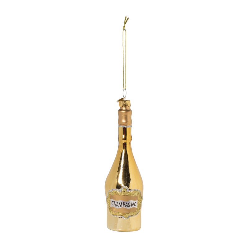 Kersthanger champagne - diverse varianten - ø4.5x15.5 cm
