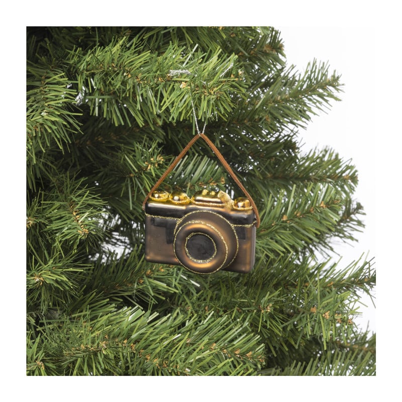 Kersthanger camera - glas - 5.2x7.8x3.8 cm