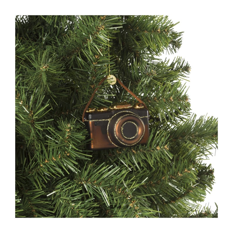 Kersthanger camera - glas - 5.2x7.8x3.8 cm