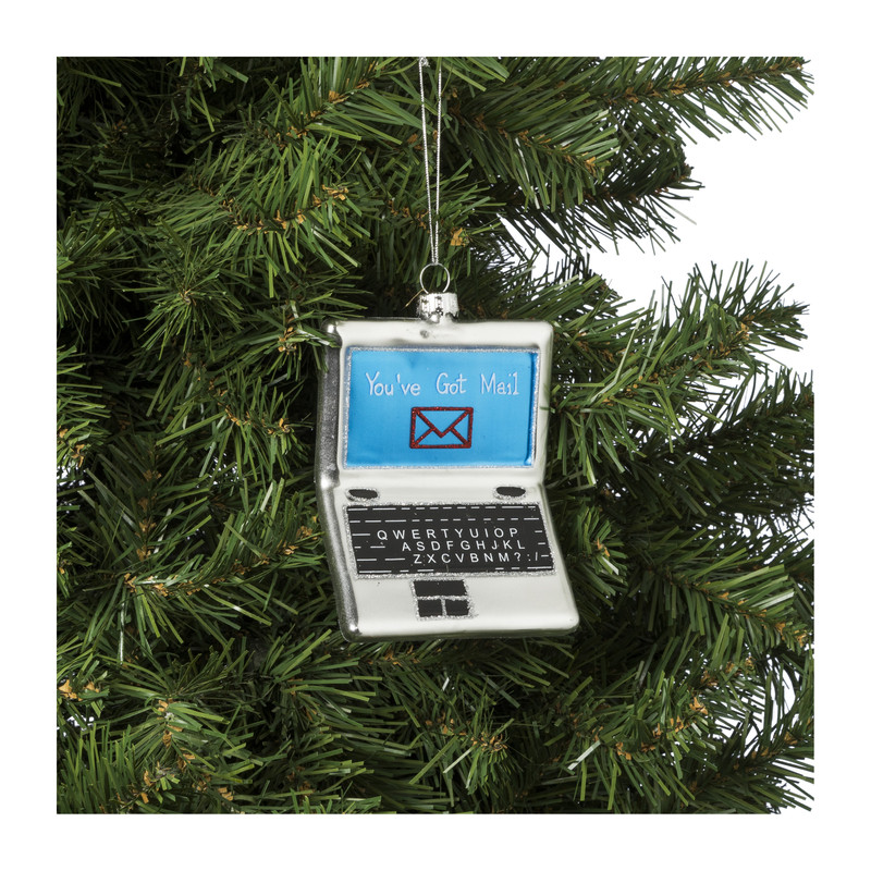 Kersthanger laptop - glas - 11.5x8.2x3 cm