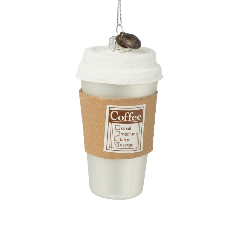 Kersthanger coffee to go - glas - ø5x10 cm