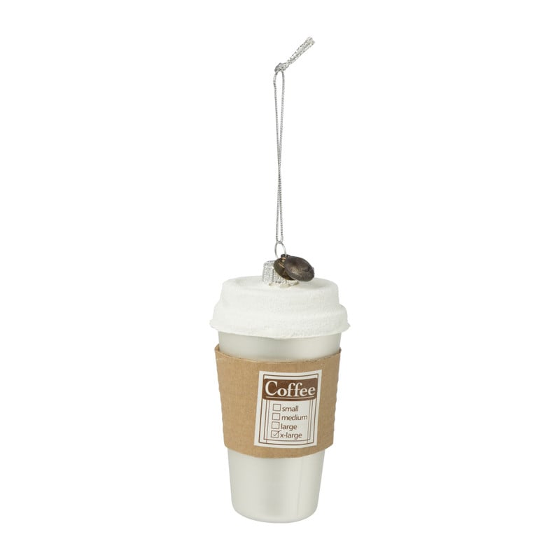Kersthanger coffee to go - glas - ø5x10 cm