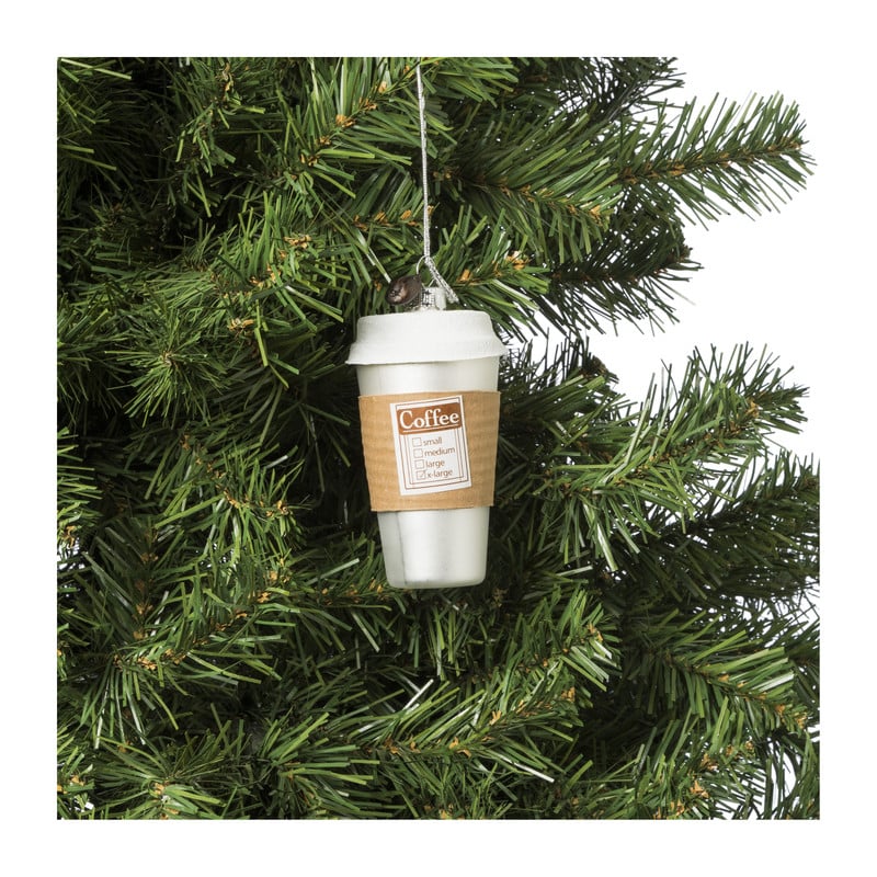 Kersthanger coffee to go - glas - ø5x10 cm