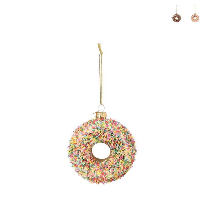 Kersthanger donut - diverse varianten - 9.3x9x3.5 cm