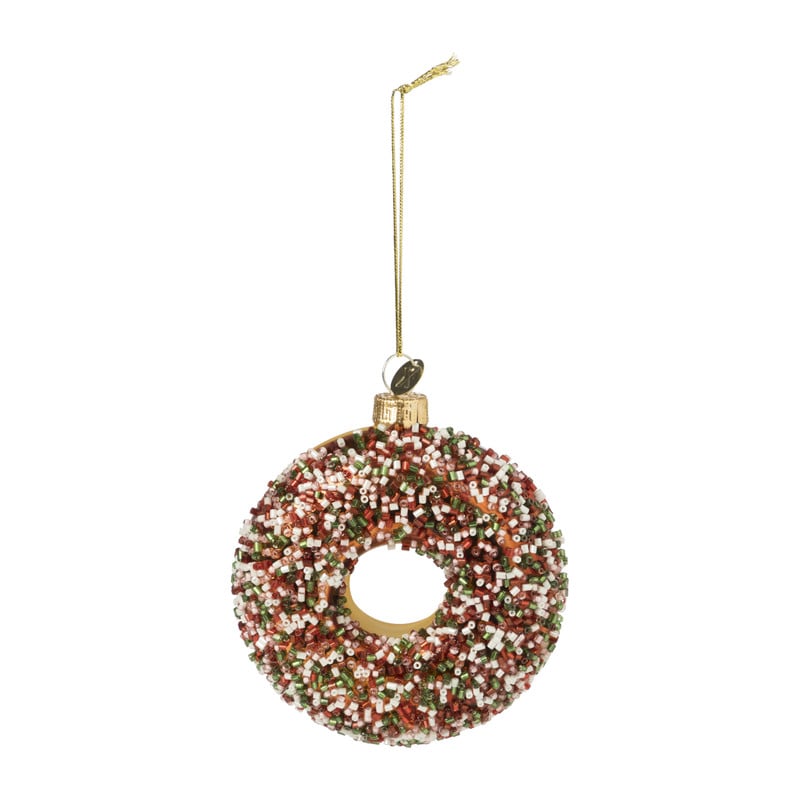 Kersthanger donut - diverse varianten - 9.3x9x3.5 cm