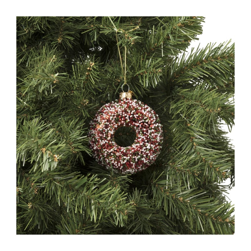 Kersthanger donut - diverse varianten - 9.3x9x3.5 cm