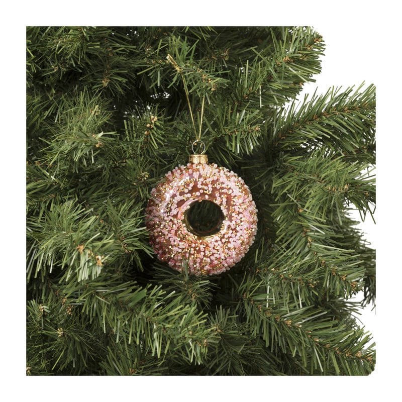 Kersthanger donut - diverse varianten - 9.3x9x3.5 cm