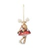 Kersthanger rendier santa lady - glas - 14.8x7.2x6.8 cm