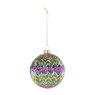 Kerstbal zigzag - diverse kleuren - ø8x8 cm