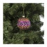 Kerstbal zigzag - diverse kleuren - ø8x8 cm